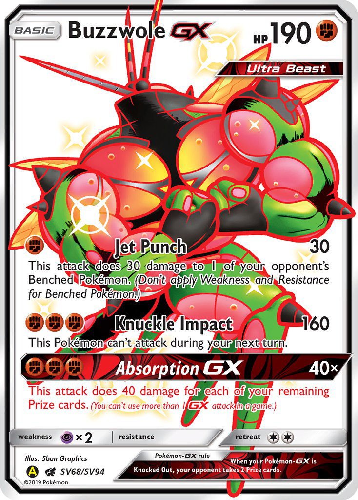 Buzzwole-GX - Hidden Fates Shiny Vault SET-SV68
