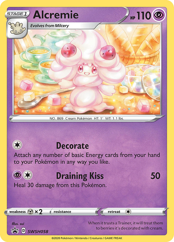 Alcremie (SWSH Black Star Promos SET) (Pokémon) (Stage 1) (Psychic) (HP: 110) (Promo) (PKM SWSH Black Star Promos SET-58)