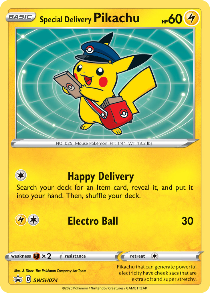 Special Delivery Pikachu - SWSH Black Star Promos SET-SWSH074
