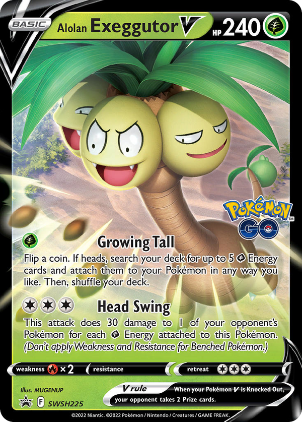 Alolan Exeggutor V (SWSH Black Star Promos SET) (Pokémon) (Basic, V) (Grass) (HP: 240) (Promo) (PKM SWSH Black Star Promos SET-225)