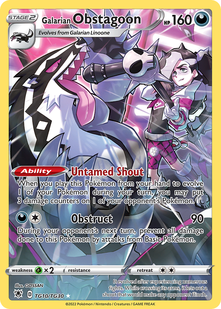 Galarian Obstagoon - Astral Radiance Trainer Gallery SET-TG10