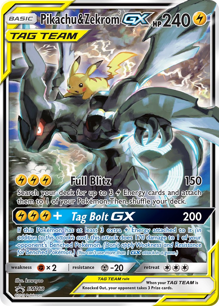Pikachu & Zekrom-GX Sun & Moon Promos SET-SM168