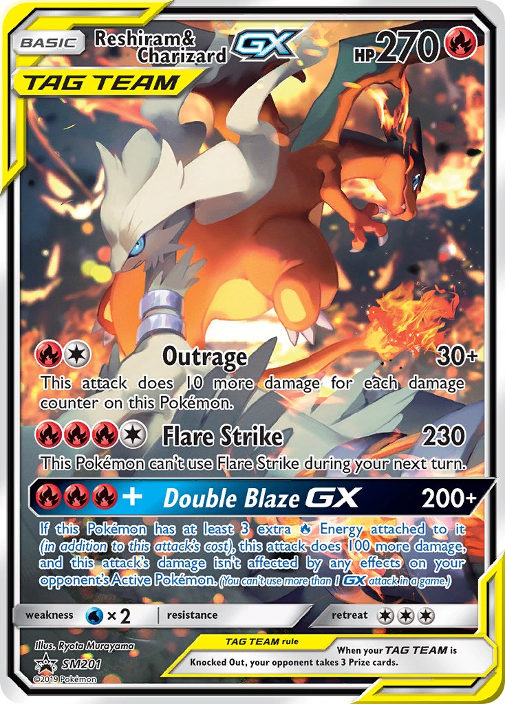 Reshiram & Charizard-GX Sun & Moon Promos SET-SM201