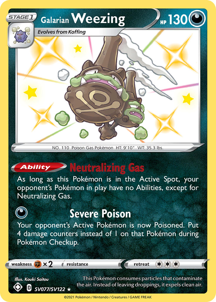 Galarian Weezing Shining Fates SET-SV077