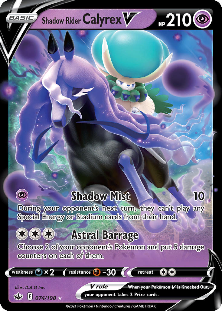 Shadow Rider Calyrex V Chilling Reign SET-074