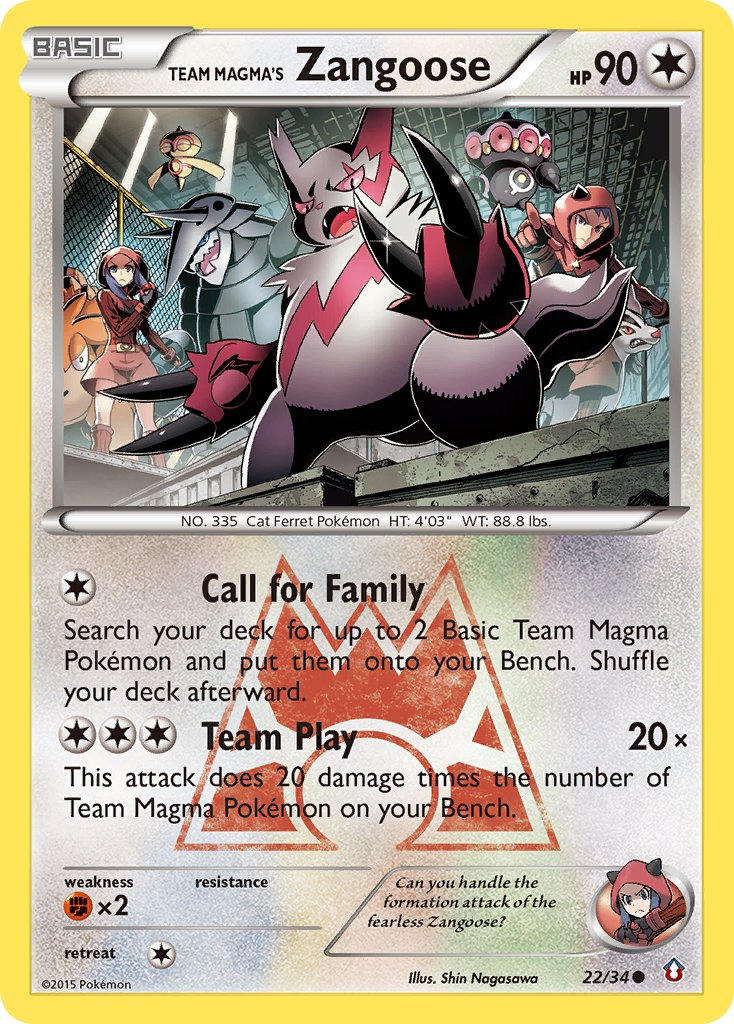Team Magma’s Zangoose Double Crisis SET-22
