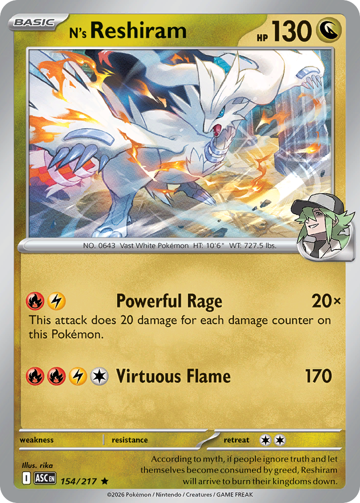 N's Reshiram - Ascended Heroes SET 2-154