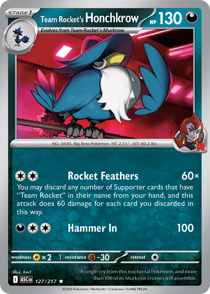 Team Rocket's Honchkrow - Ascended Heroes SET 2-127