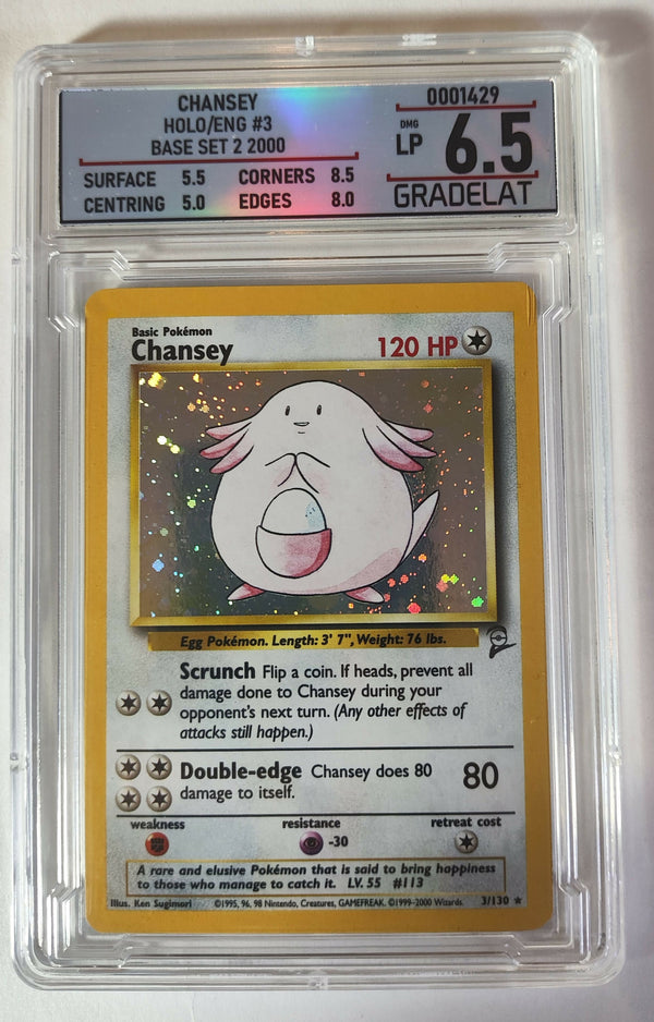 Pokemon Tcg Chansey #3 Base Set 2, Graduada 6.5
