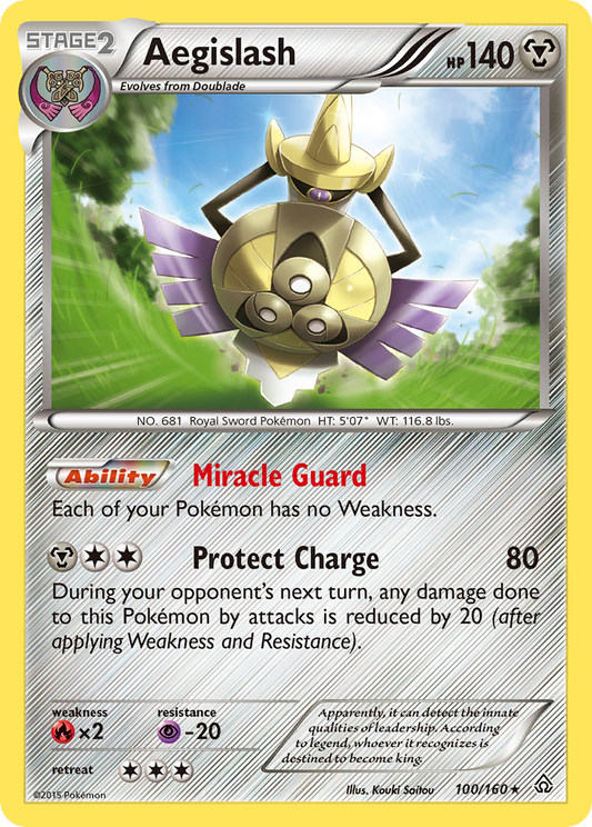 Aegislash (Primal Clash SET) (Pokémon) (Stage 2) (Metal) (HP: 140) (Rare Holo) (PKM Primal Clash SET-3)