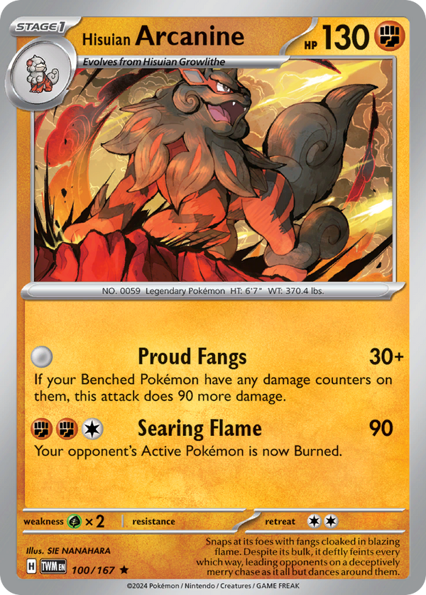 Hisuian Arcanine - Twilight Masquerade SET-100