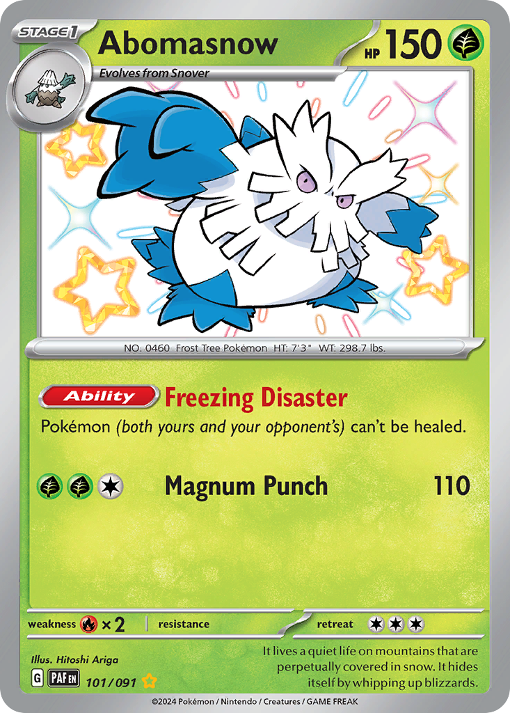 Abomasnow (Paldean Fates SET) (Pokémon) (Stage 1) (Grass) (HP: 150) (Shiny Rare) (PKM Paldean Fates SET-4)