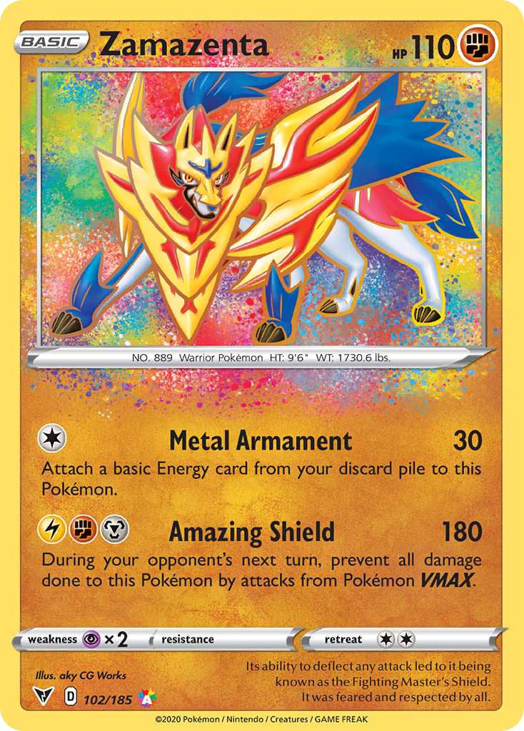 Zamazenta (Vivid Voltage SET) (Pokémon) (Basic) (Fighting) (HP: 110) (Amazing Rare) (PKM Vivid Voltage SET-5)
