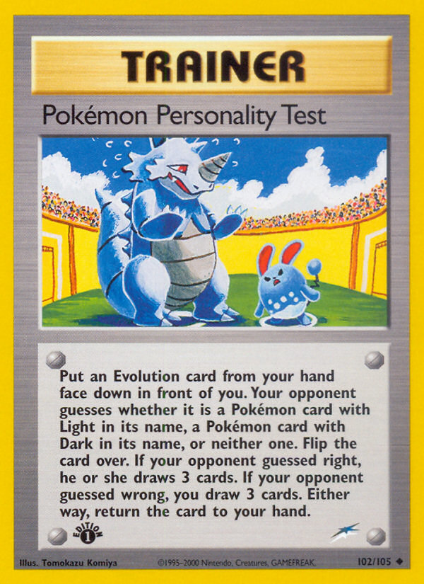 Pokemon Personality Test - Neo Destiny SET-102