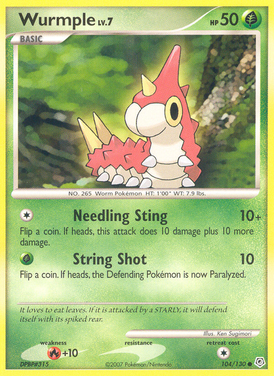 Wurmple (Diamond & Pearl SET) (Pokémon) (Basic) (Grass) (HP: 50) (Common) (PKM Diamond & Pearl SET-7)