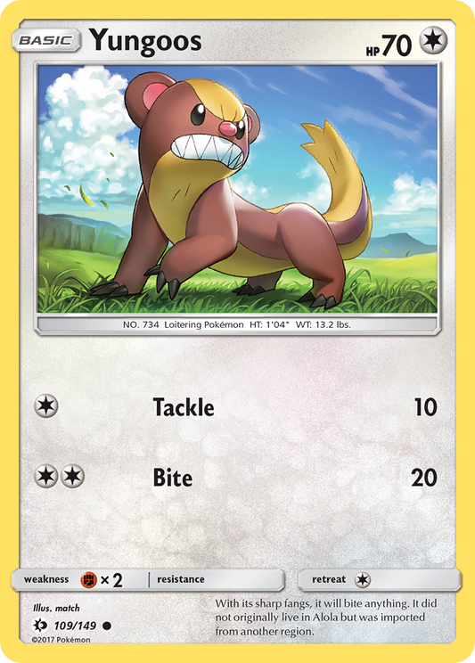 Yungoos (Sun & Moon SET) (Pokémon) (Basic) (Colorless) (HP: 70) (Common) (PKM Sun & Moon SET-13)