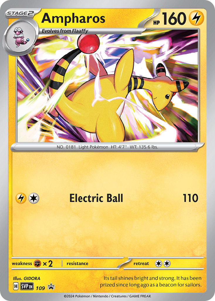 Ampharos (Scarlet & Violet Black Star Promos SET) (Pokémon) (Stage 2) (Lightning) (HP: 160) (Promo) (PKM Scarlet & Violet Black Star Promos SET-12)