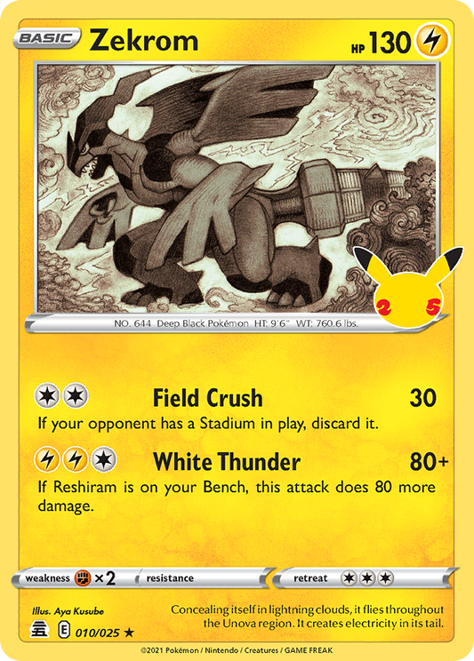 Zekrom (Celebrations SET) (Pokémon) (Basic) (Lightning) (HP: 130) (Rare) (PKM Celebrations SET-2)