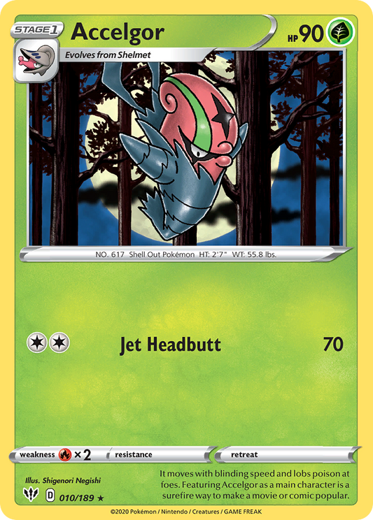 Accelgor (Darkness Ablaze SET) (Pokémon) (Stage 1) (Grass) (HP: 90) (Rare) (PKM Darkness Ablaze SET-2)