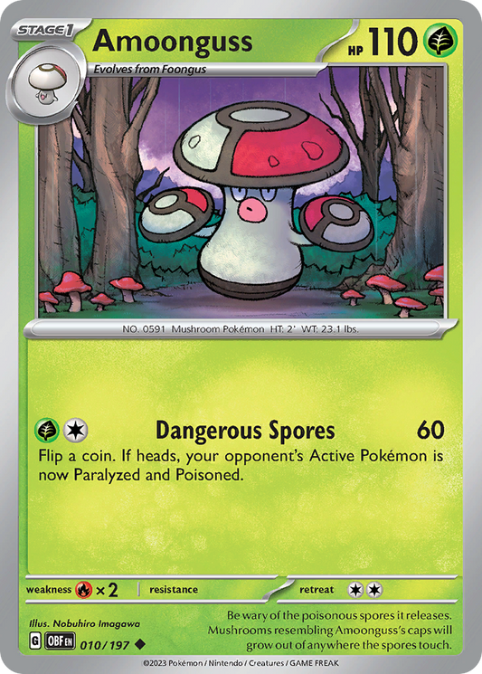 Amoonguss (Obsidian Flames SET) (Pokémon) (Stage 1) (Grass) (HP: 110) (Uncommon) (PKM Obsidian Flames SET-2)