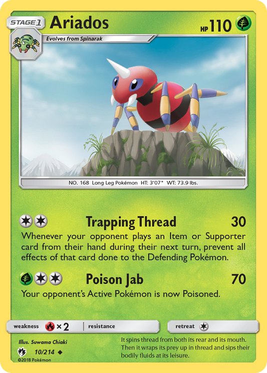 Ariados (Lost Thunder SET) (Pokémon) (Stage 1) (Grass) (HP: 110) (Uncommon) (PKM Lost Thunder SET-2)