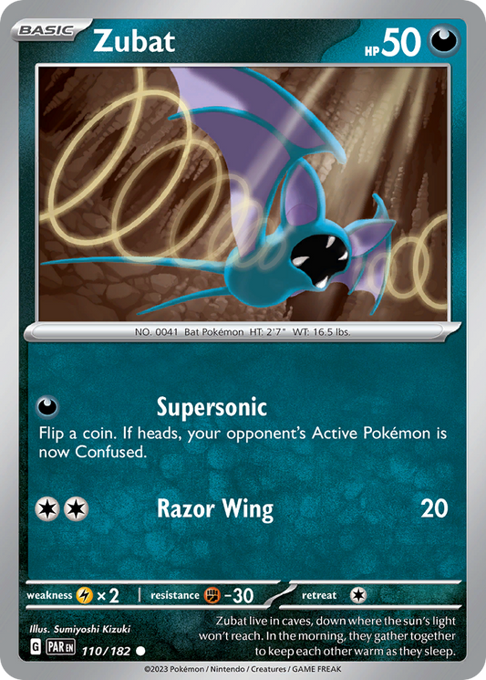 Zubat (Paradox Rift SET) (Pokémon) (Basic) (Darkness) (HP: 50) (Common) (PKM Paradox Rift SET-14)