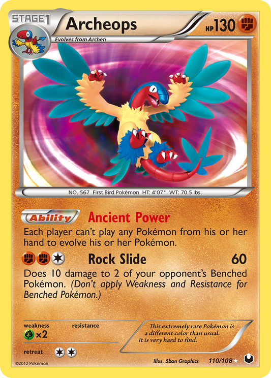 Archeops (Dark Explorers SET) (Pokémon) (Stage 1) (Fighting) (HP: 130) (Rare Secret) (PKM Dark Explorers SET-14)