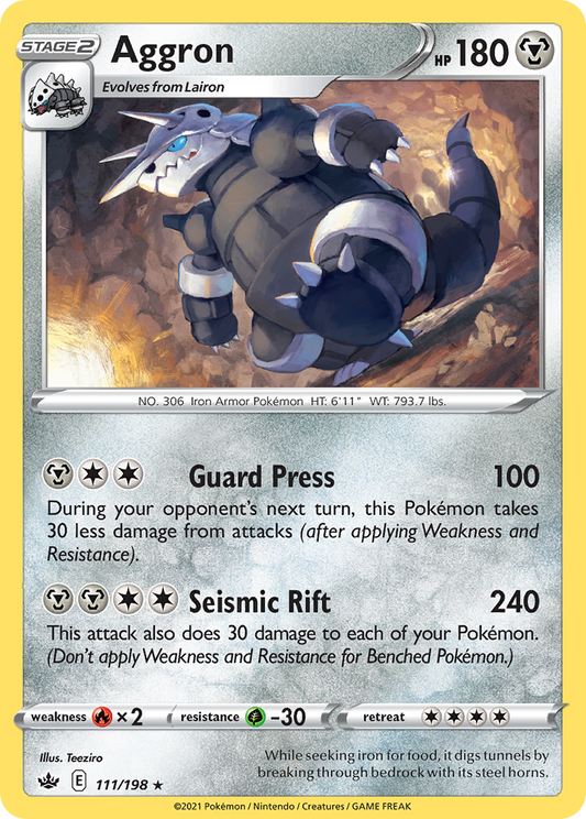 Aggron (Chilling Reign SET) (Pokémon) (Stage 2) (Metal) (HP: 180) (Rare) (PKM Chilling Reign SET-15)