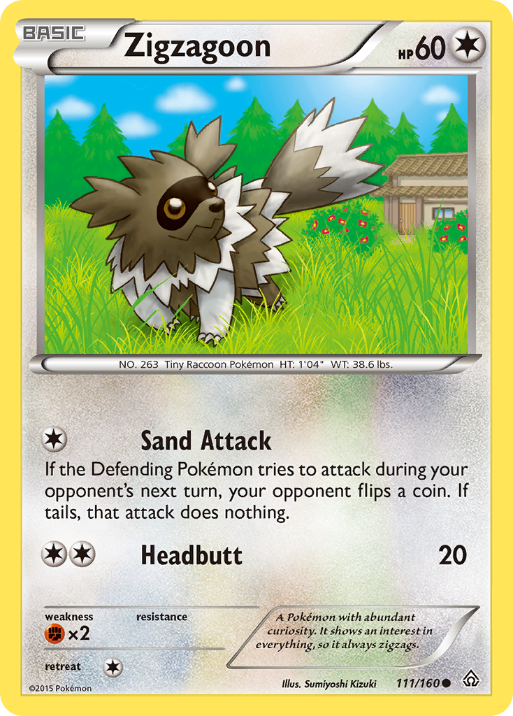 Zigzagoon (Primal Clash SET) (Pokémon) (Basic) (Colorless) (HP: 60) (Common) (PKM Primal Clash SET-15)