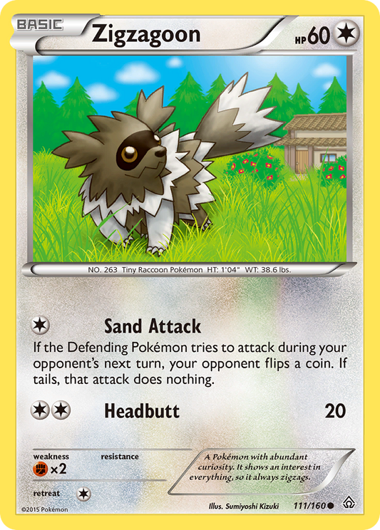 Zigzagoon (Primal Clash SET) (Pokémon) (Basic) (Colorless) (HP: 60) (Common) (PKM Primal Clash SET-15)
