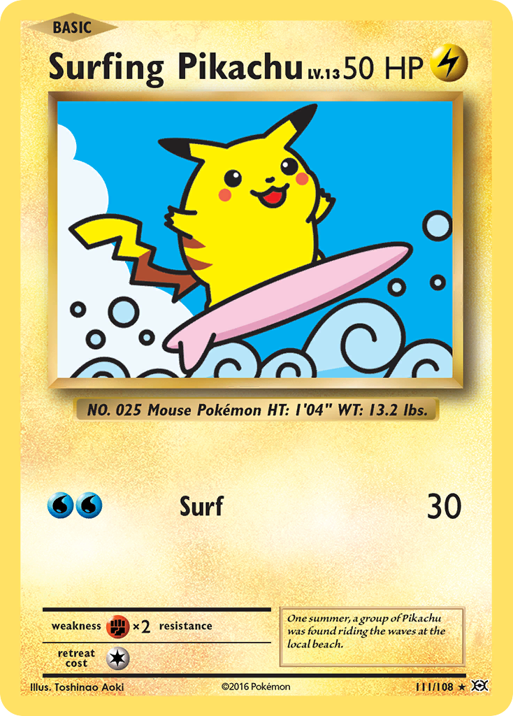 Surfing Pikachu - Evolutions SET-111