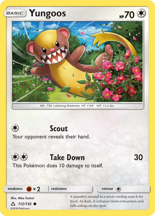 Yungoos (Ultra Prism SET) (Pokémon) (Basic) (Colorless) (HP: 70) (Common) (PKM Ultra Prism SET-16)