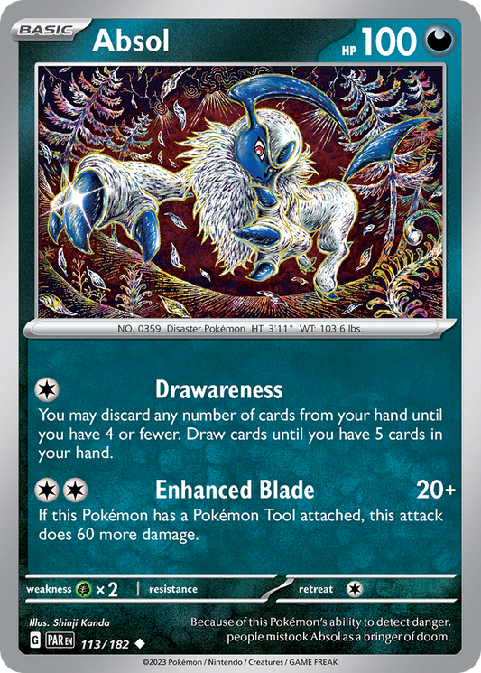 Absol (Paradox Rift SET) (Pokémon) (Basic) (Darkness) (HP: 100) (Uncommon) (PKM Paradox Rift SET-17)