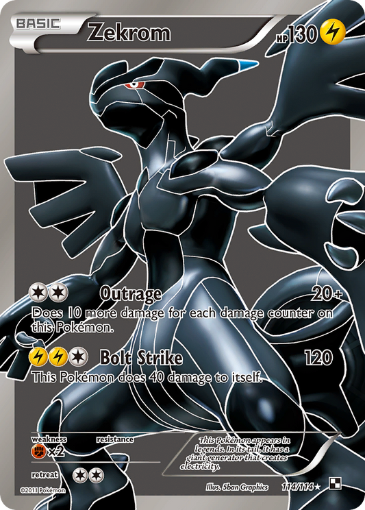 Zekrom (Black & White SET) (Pokémon) (Basic) (Lightning) (HP: 130) (Rare Ultra) (PKM Black & White SET-18)