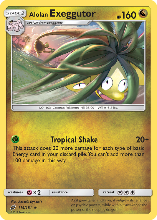 Alolan Exeggutor (Team Up SET) (Pokémon) (Stage 1) (Dragon) (HP: 160) (Rare) (PKM Team Up SET-18)