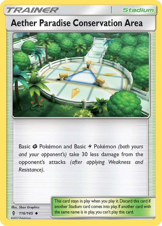 Aether Paradise Conservation Area (Guardians Rising SET) (Trainer) (Stadium) (Uncommon) (PKM Guardians Rising SET-20)