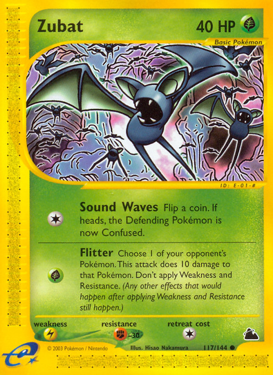 Zubat (Skyridge SET) (Pokémon) (Basic) (Grass) (HP: 40) (Common) (PKM Skyridge SET-21)