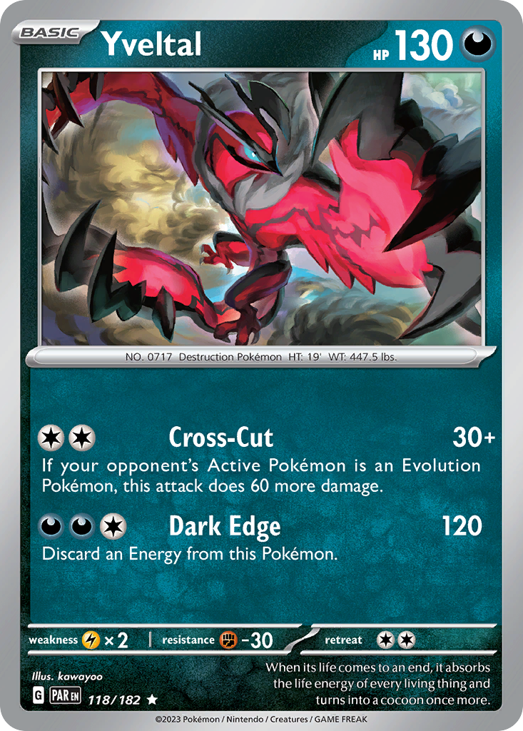 Yveltal (Paradox Rift SET) (Pokémon) (Basic) (Darkness) (HP: 130) (Rare) (PKM Paradox Rift SET-22)