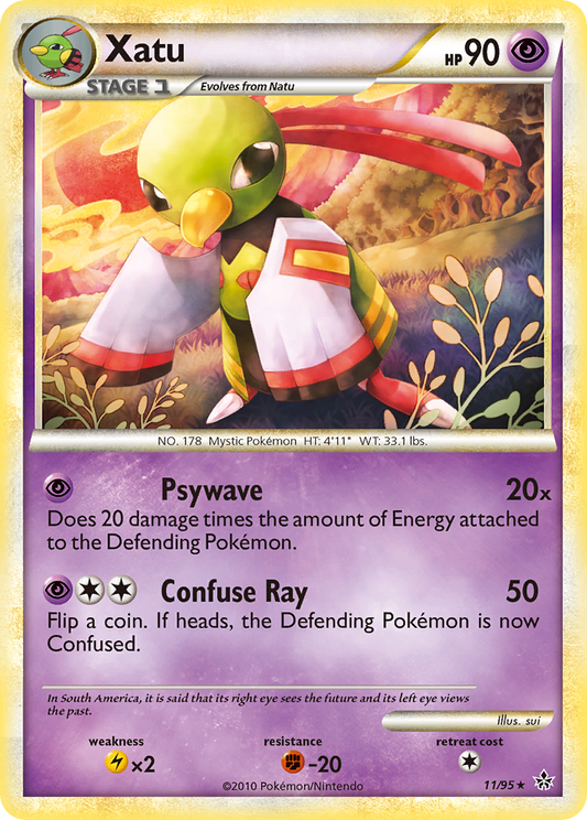 Xatu (HS Unleashed SET) (Pokémon) (Stage 1) (Psychic) (HP: 90) (Rare Holo) (PKM HS Unleashed SET-3)