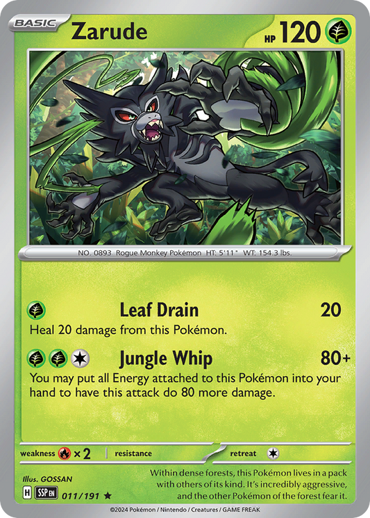Zarude (Surging Sparks SET) (Pokémon) (Basic) (Grass) (HP: 120) (Rare) (PKM Surging Sparks SET-13)