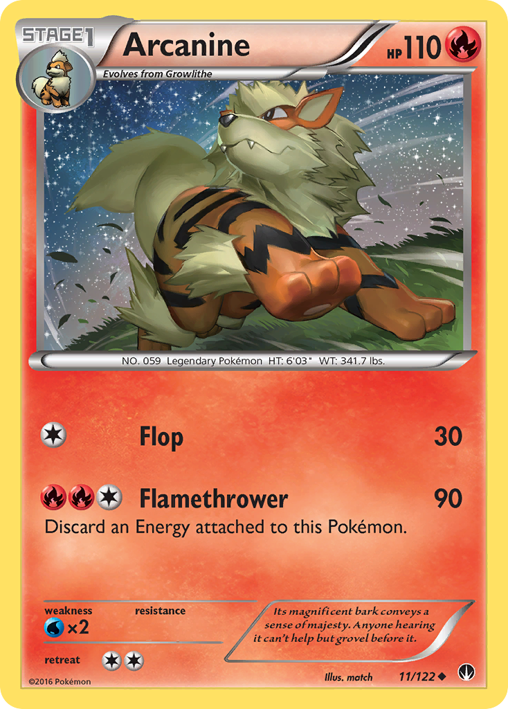 Arcanine (BREAKpoint SET) (Pokémon) (Stage 1) (Fire) (HP: 110) (Uncommon) (PKM BREAKpoint SET-14)