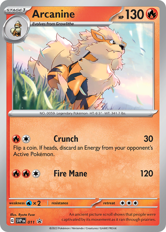 Arcanine (Scarlet & Violet Black Star Promos SET) (Pokémon) (Stage 1) (Fire) (HP: 130) (Promo) (PKM Scarlet & Violet Black Star Promos SET-13)