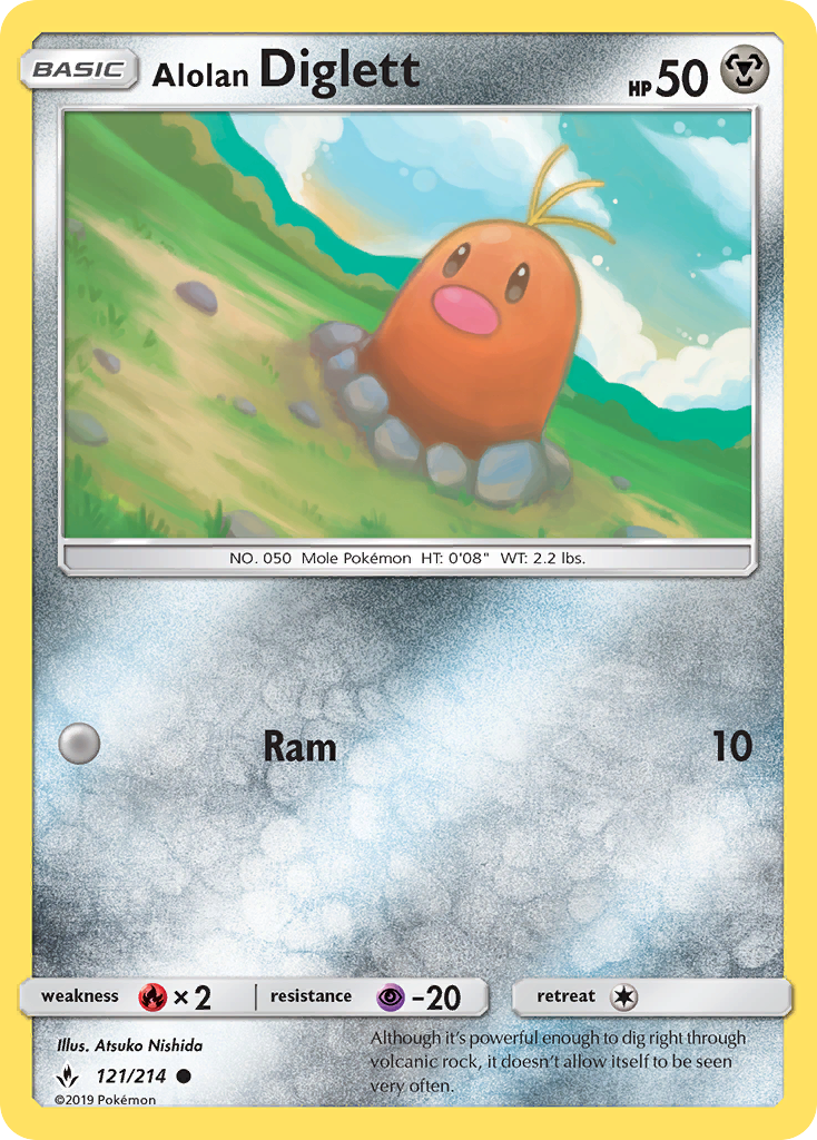 Alolan Diglett (Unbroken Bonds SET) (Pokémon) (Basic) (Metal) (HP: 50) (Common) (PKM Unbroken Bonds SET-26)