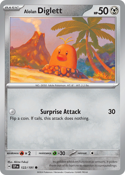 Alolan Diglett (Surging Sparks SET) (Pokémon) (Basic) (Metal) (HP: 50) (Common) (PKM Surging Sparks SET-27)