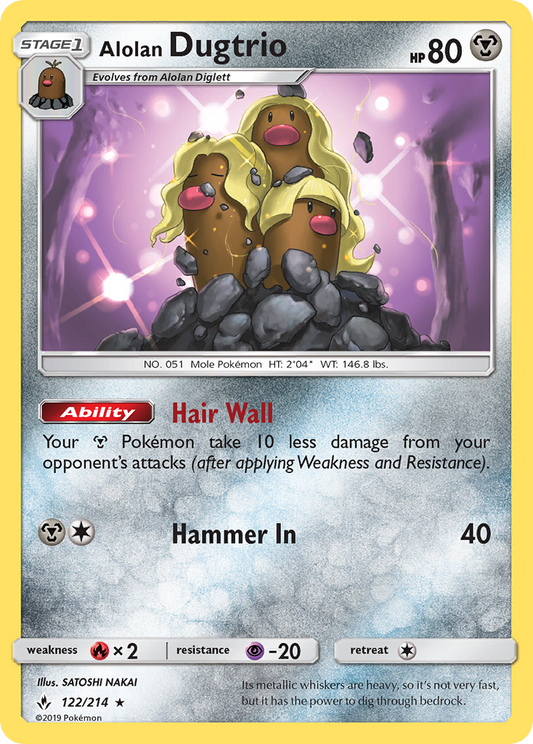 Alolan Dugtrio (Unbroken Bonds SET) (Pokémon) (Stage 1) (Metal) (HP: 80) (Rare) (PKM Unbroken Bonds SET-27)