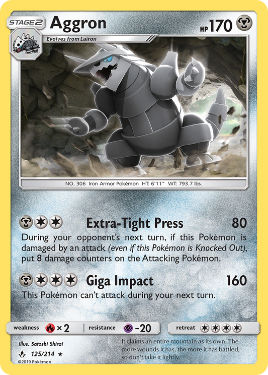 Aggron (Unbroken Bonds SET) (Pokémon) (Stage 2) (Metal) (HP: 170) (Rare) (PKM Unbroken Bonds SET-30)