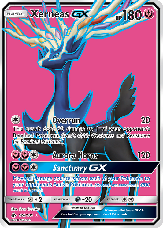 XerneasGX (Forbidden Light SET) (Pokémon) (Basic, GX) (Fairy) (HP: 180) (Rare Ultra) (PKM Forbidden Light SET-34)