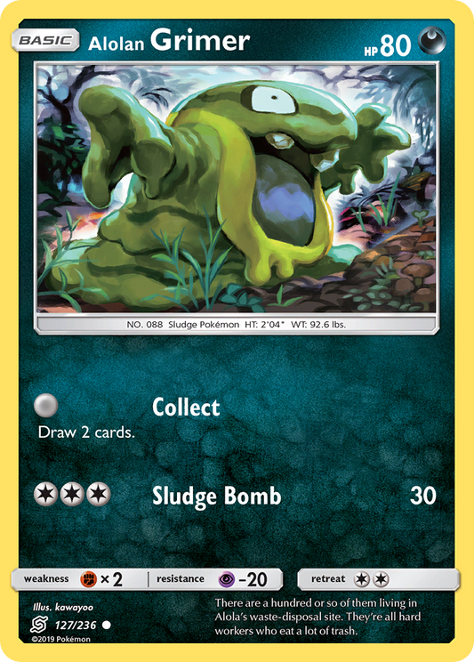 Alolan Grimer (Unified Minds SET) (Pokémon) (Basic) (Darkness) (HP: 80) (Common) (PKM Unified Minds SET-32)