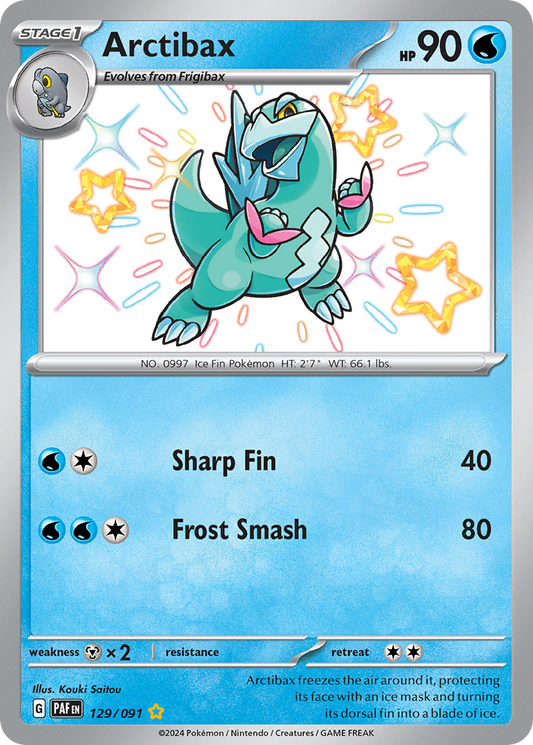 Arctibax (Paldean Fates SET) (Pokémon) (Stage 1) (Water) (HP: 90) (Shiny Rare) (PKM Paldean Fates SET-34)