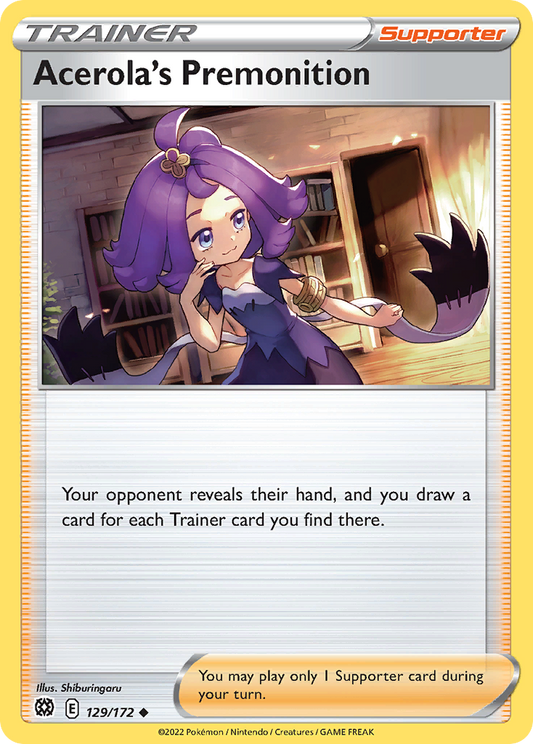 Acerola's Premonition (Brilliant Stars SET) (Trainer) (Supporter) (Uncommon) (PKM Brilliant Stars SET-34)
